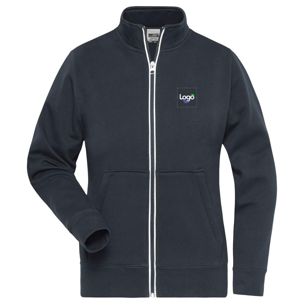 Ladies' dubbelewerkblouse jn1809 personaliseerd - Carbon