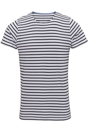 Stripen truitje « coastal » man aq072 - White / Navy