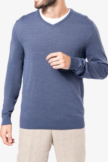 Image produit V-neck pull for men Cotton acrylic pull k965