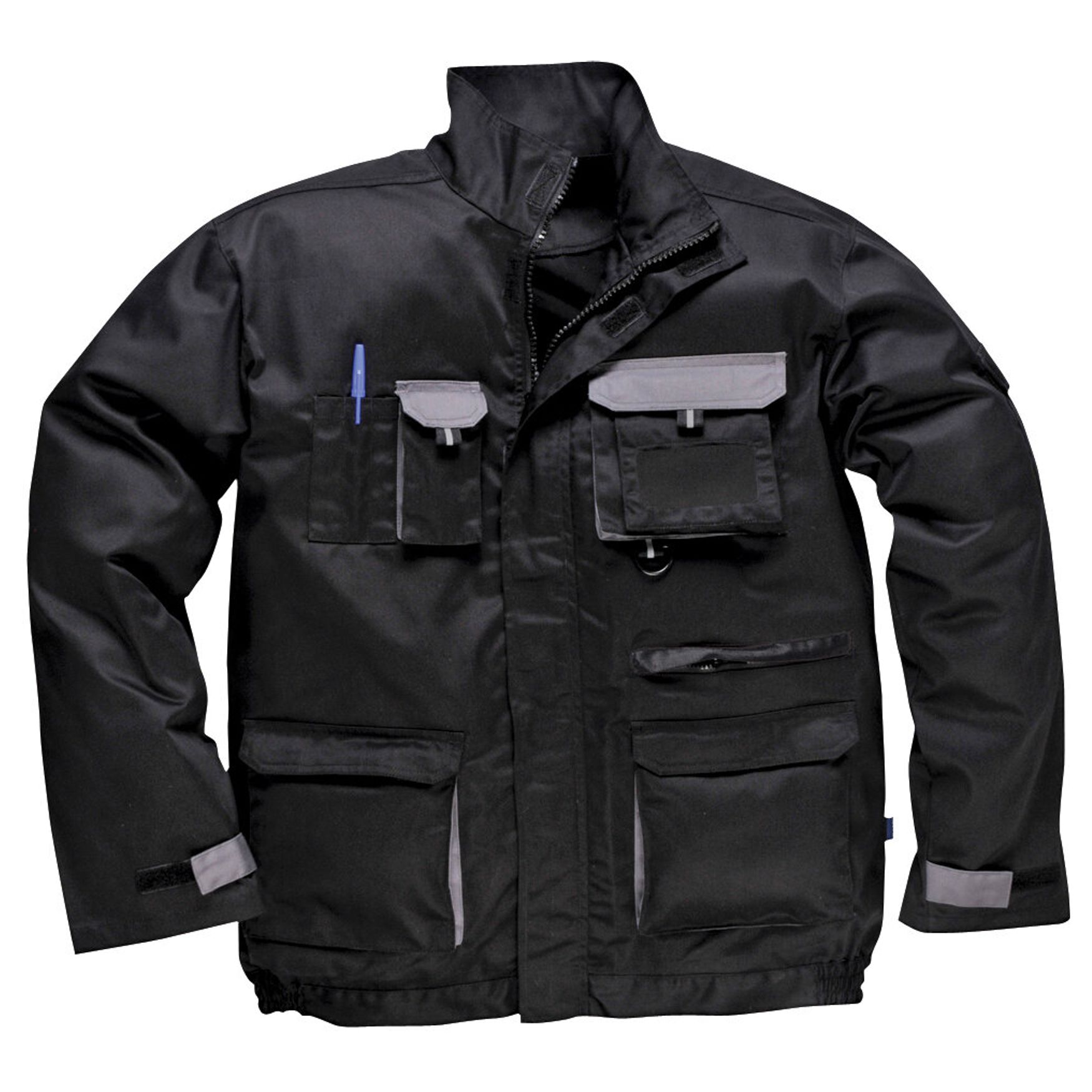 Contrast jacket cotton polyester tx10 - Black