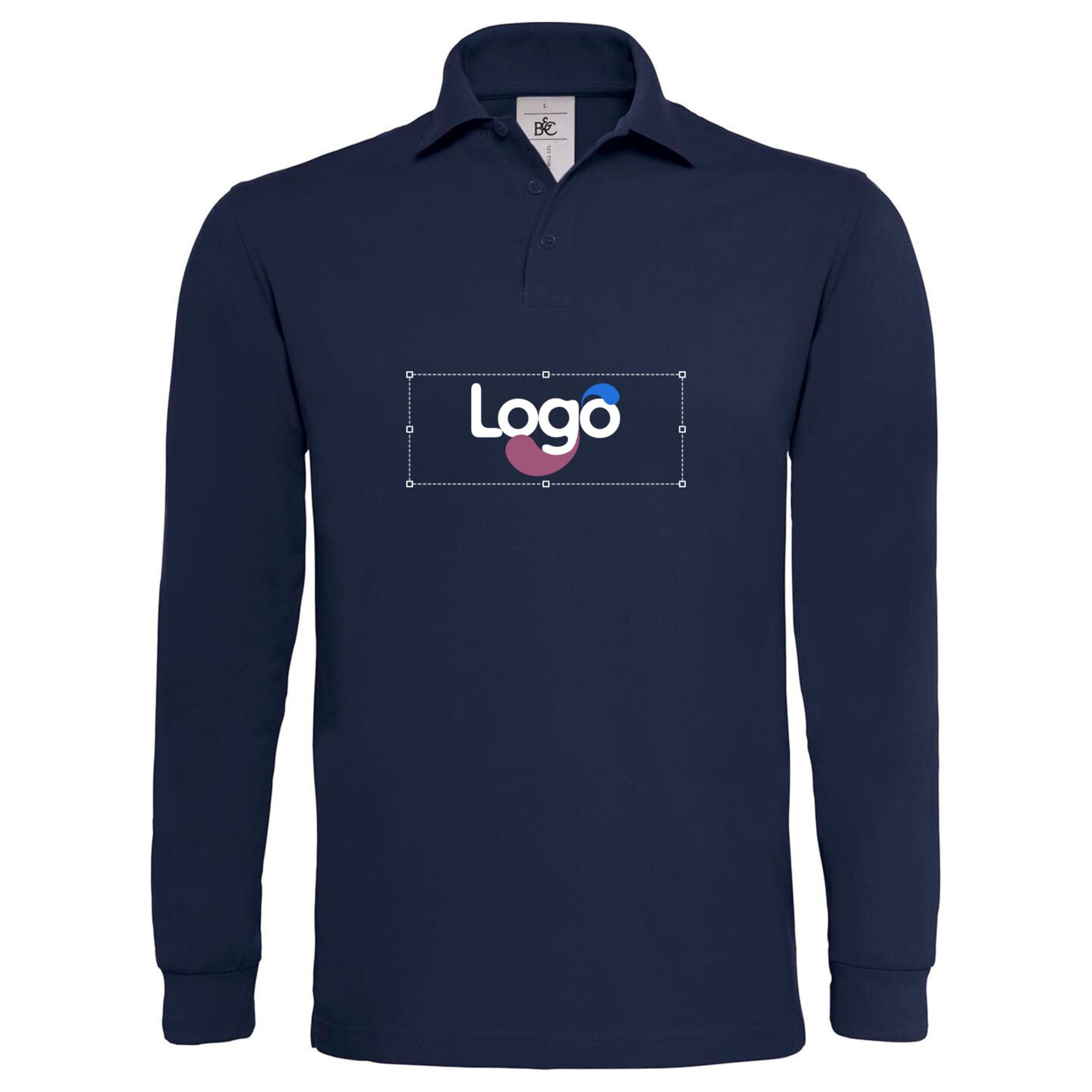 Heavymill manga comprida polo pu423 personalização - Navy