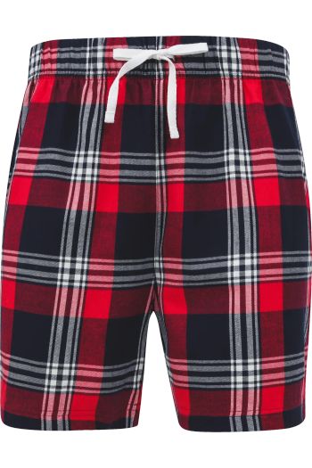 Men's tartan lounge shorts sf082 - Red navy check
