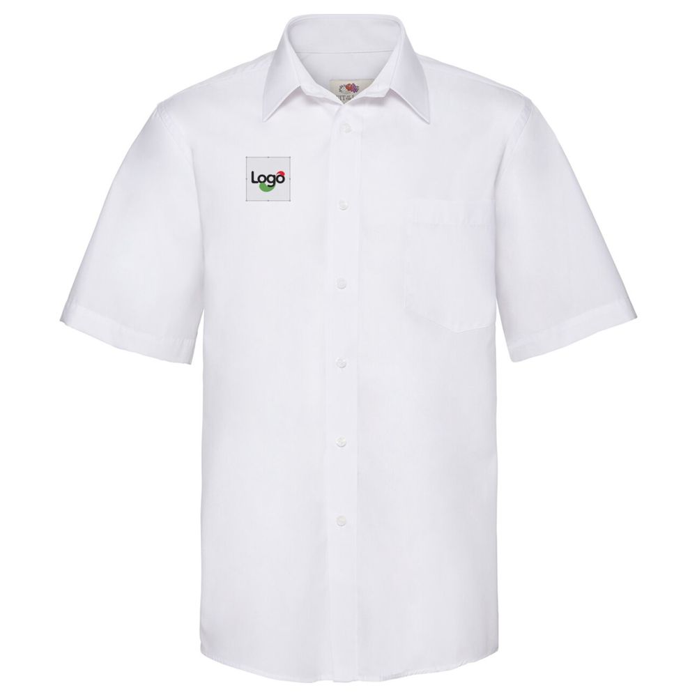 Camicia corta manica popeline 65-116-0 personalizzata - Blanc