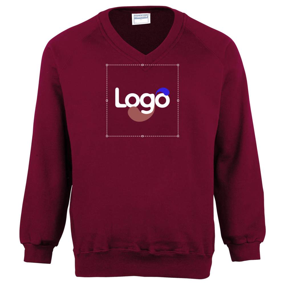 Felpa a collo a V per bambini coloursure™ md02b personalizzata - Burgundy