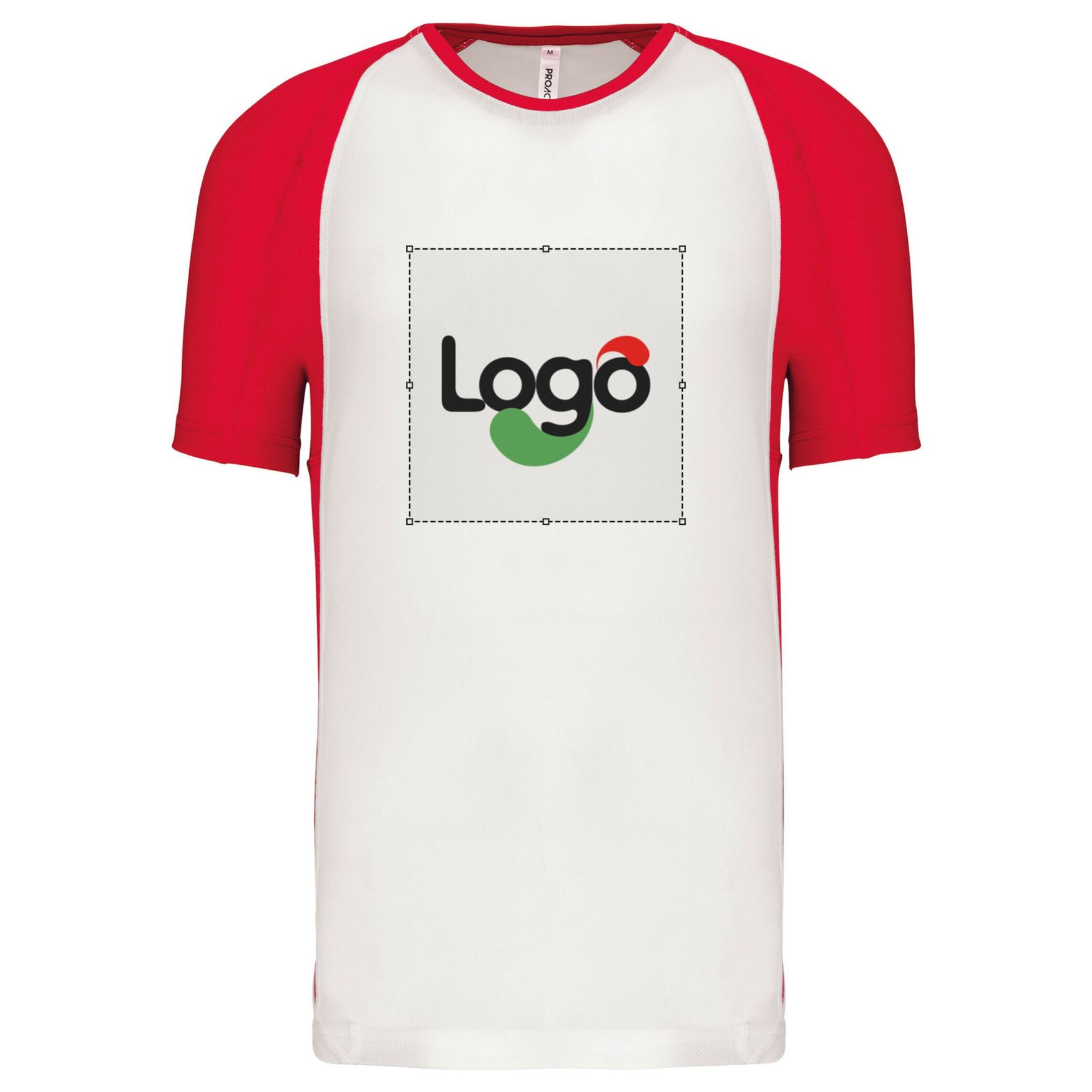 Sport tee Koszulka sportowa z poliestru pa467 personalizacja - White red