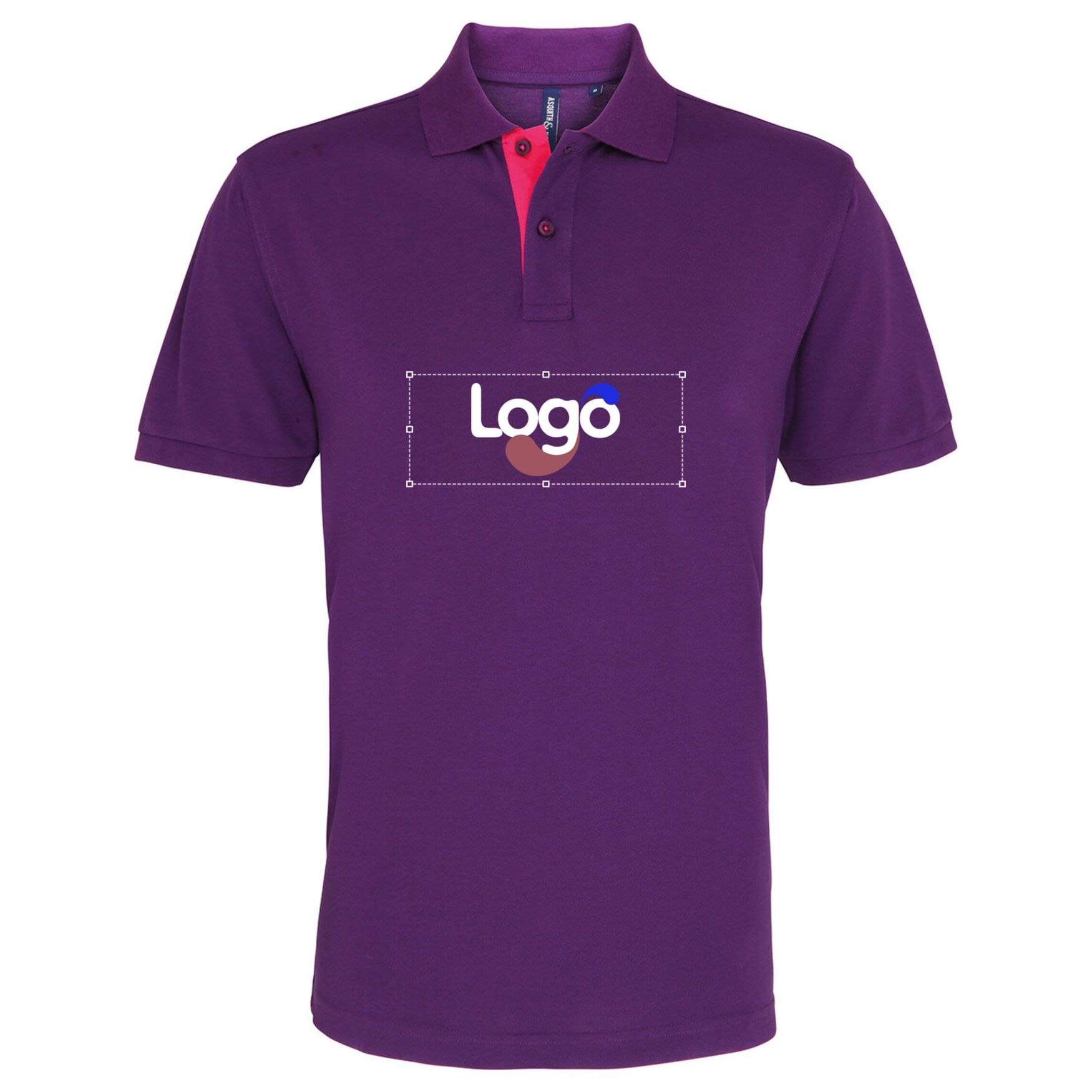 Klasyczne polo z bawełny dla mężczyzn personalizacja aq012 - Purple pink