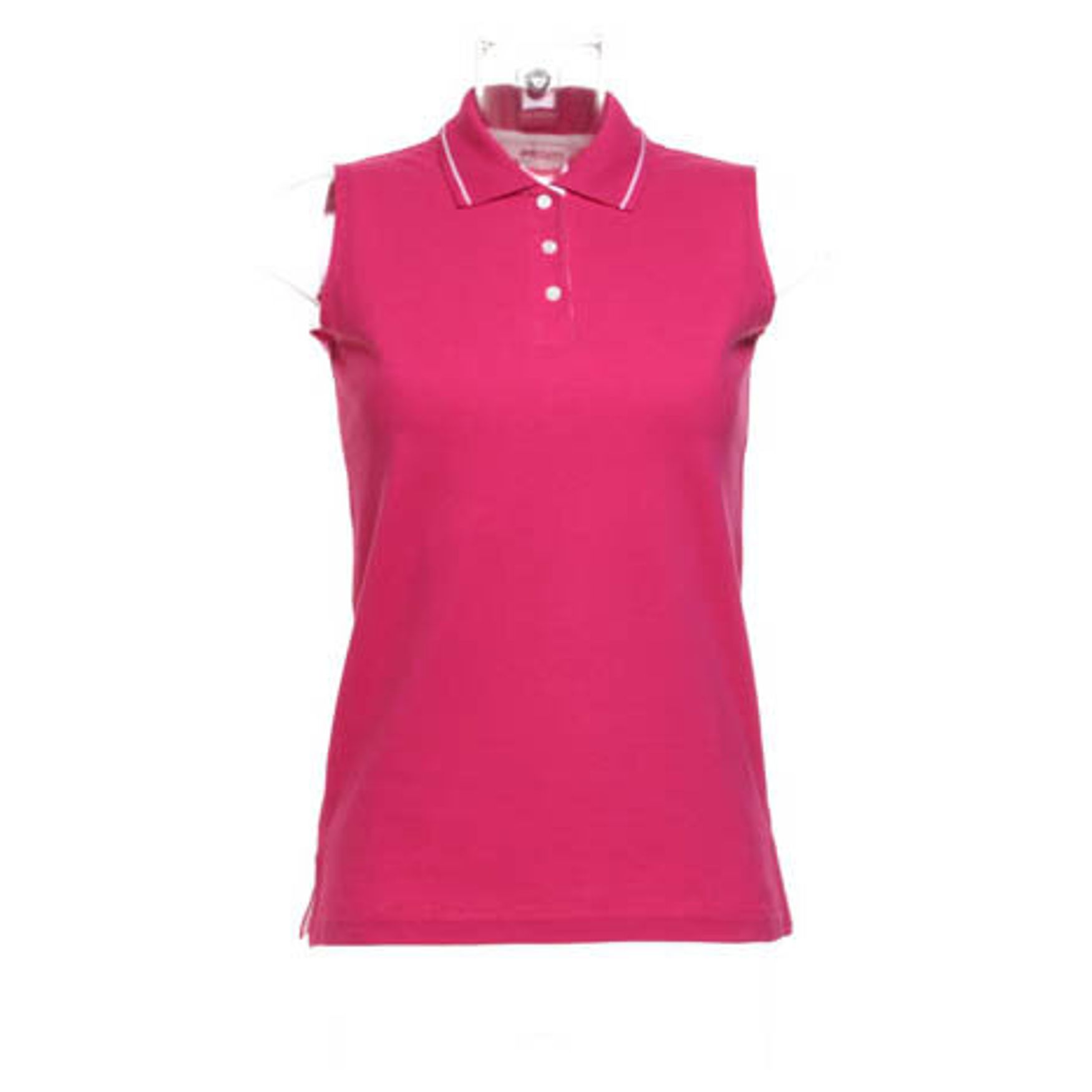 Camiseta polo sin mangas deportiva kk730 - Raspberry white