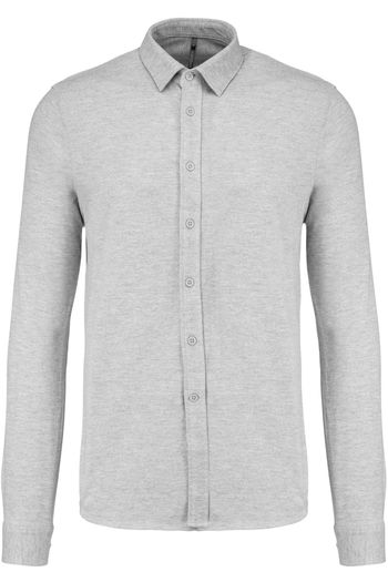 Camicia a maglia intrecciata a maniche lunghe k508 - Oxford grey
