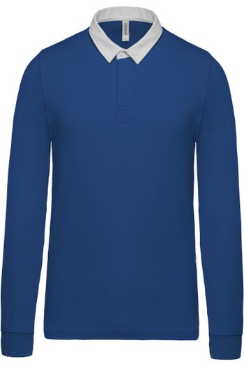 Polo de rugby infantil k214 - Light royal blue / White