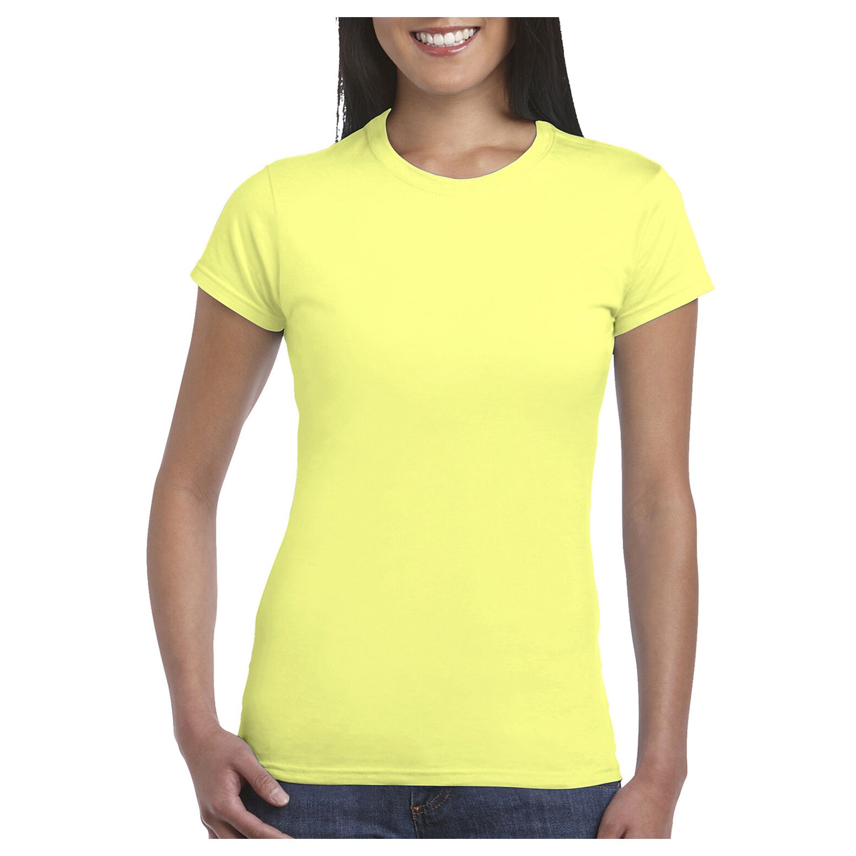 Camiseta de mujer softstyle® camiseta de algodón poliéster personalización 64000l - Cornsilk
