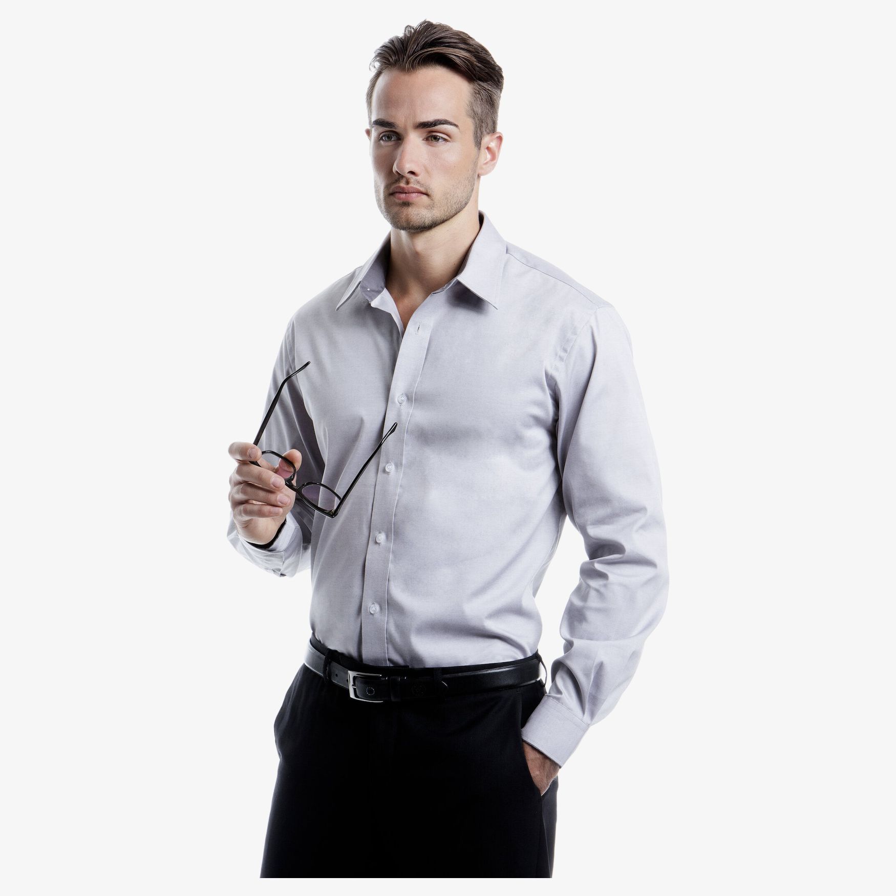 Contrast Premium Oxford Shirt LS - Light blue navy