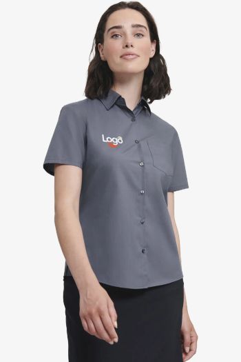 Image produit Chemise en Popeline Polyester/Coton classique courtes allongées Femme