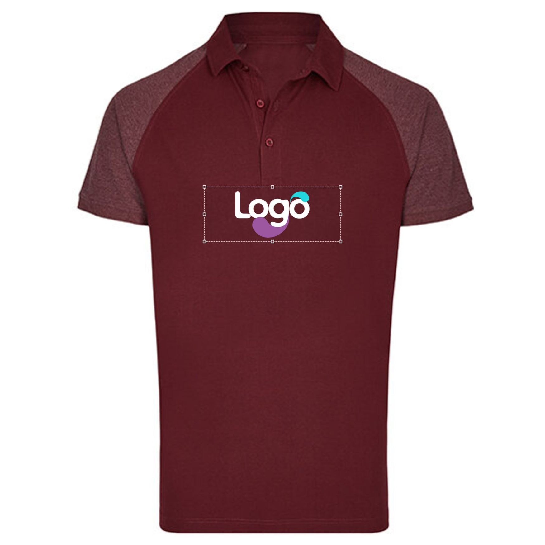 My mate - polo de hombres - Polo de algodón tricotado personalizable con su visual my410 - Burgundy heather burgundy