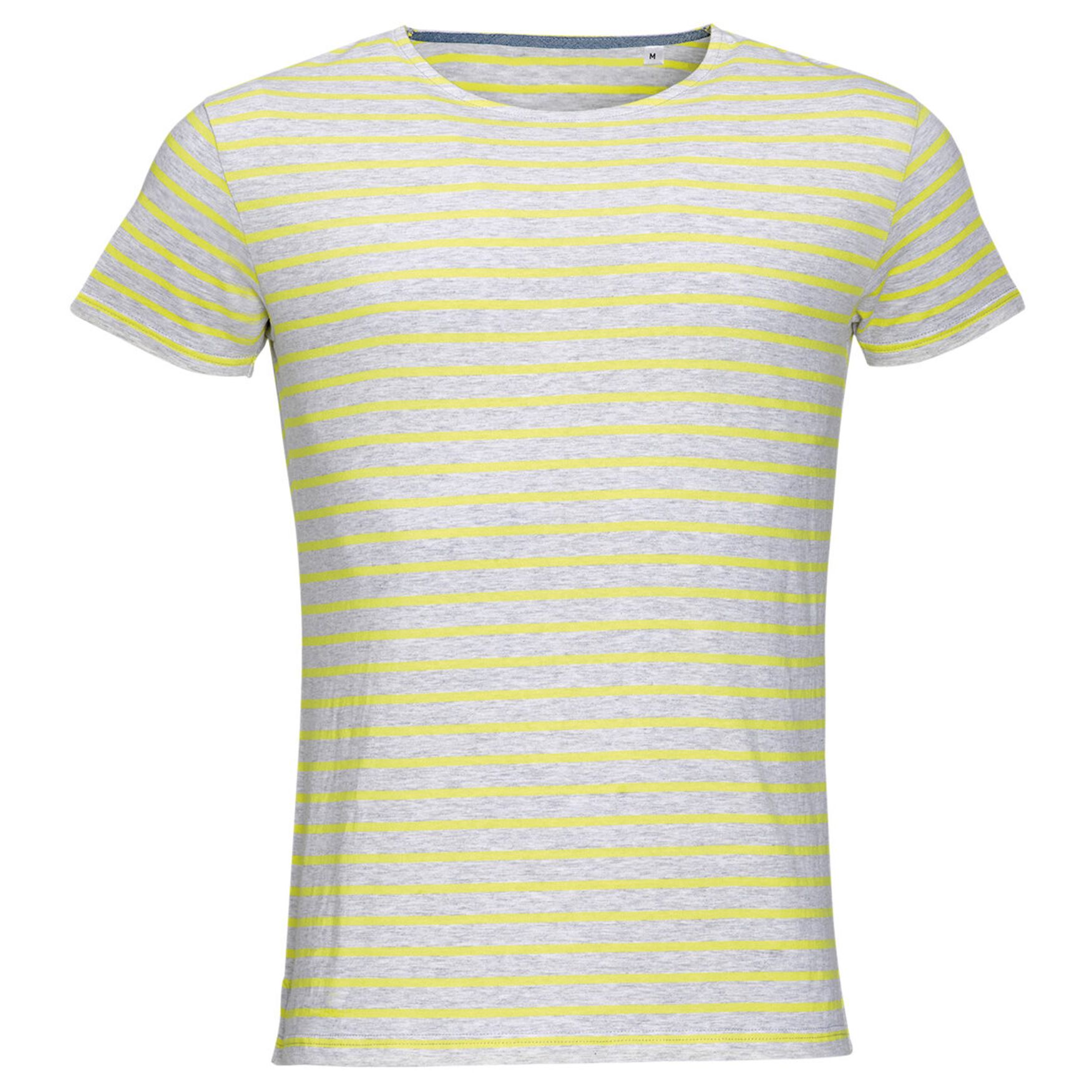 Camiseta Miles men rayada para hombre 01398 personalización - Blanc chine citron