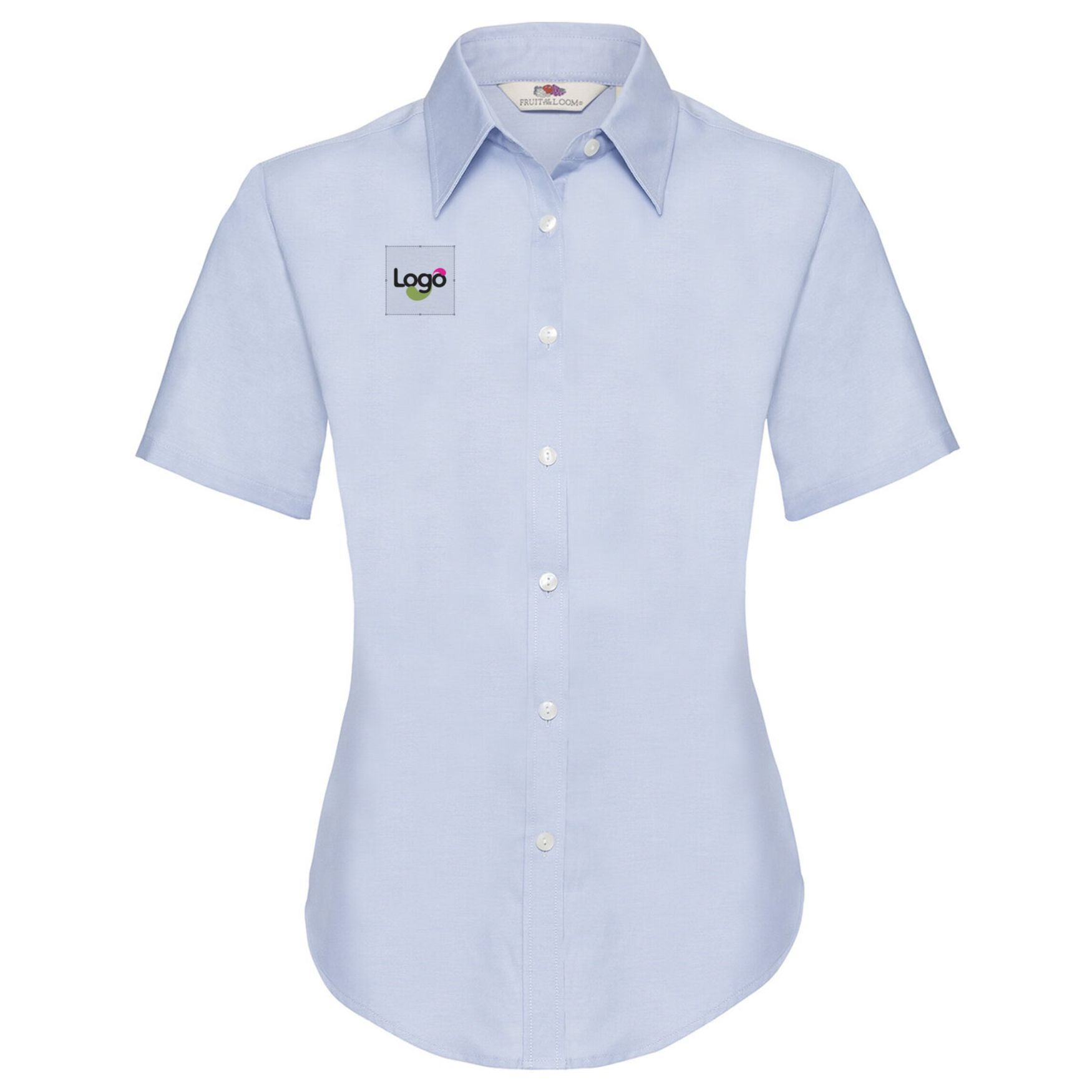 Camisa de manga corta Oxford lady-fit 65-000-0 personalizada - Oxford blue