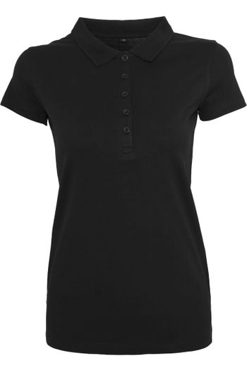 Polo de jersey para mujeres Polo de algodón ajustado by023 - Black