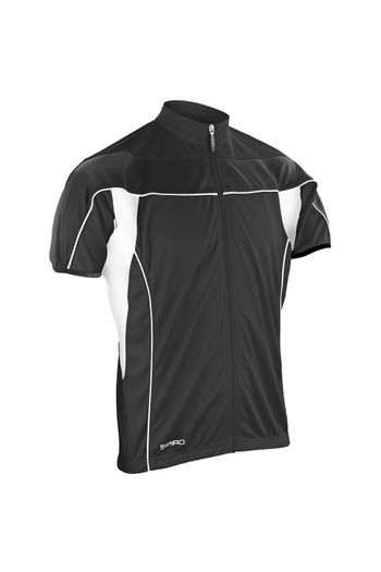 bikewear full zip top Andningsbar jogging av polyester s188m - Black / White