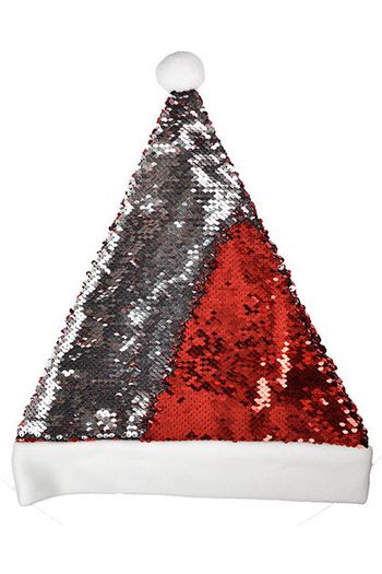 Sombrero de Navidad con lentejuelas Sombrero reversible con lentejuelas 4007 - Red / White