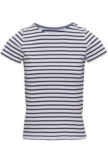Marinière T-shirt « coastal » vrouw aq073 - White / Navy