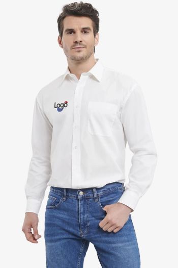 Image produit Chemise en Popeline 100% Coton classique manches longues homme