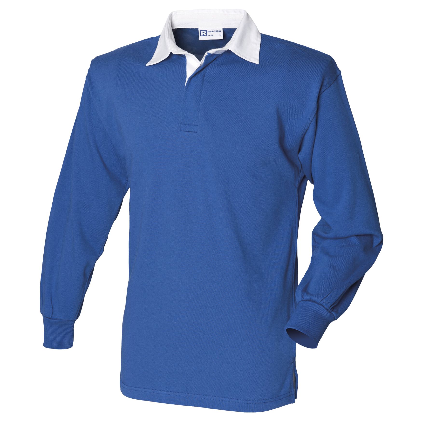 Men's l/s classic rugby shirt Polo heavy cotton fr100 - Royal white