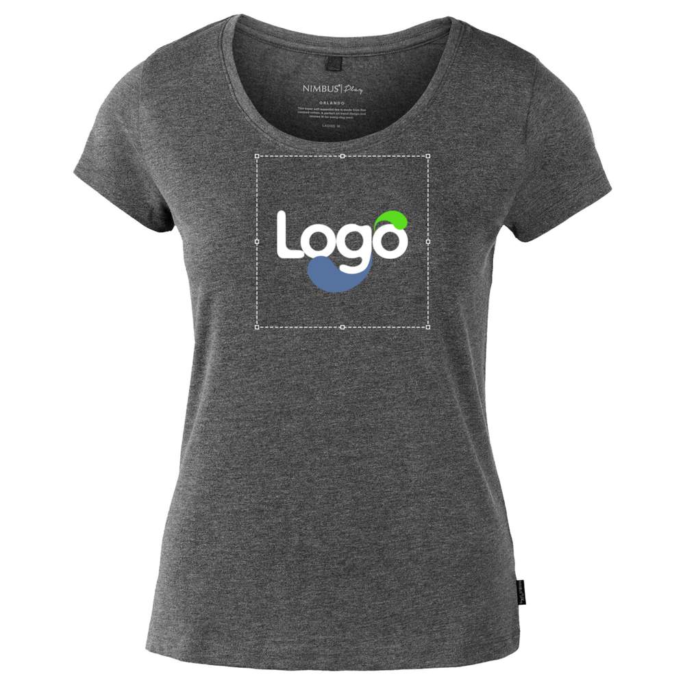 Camiseta de mujer Orlando básica de algodón personalización orla-l - Black melange