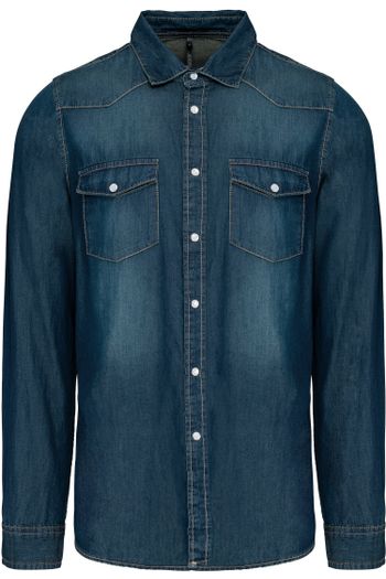 Camicia jeans a maniche lunghe uomo k519 - Blue jean