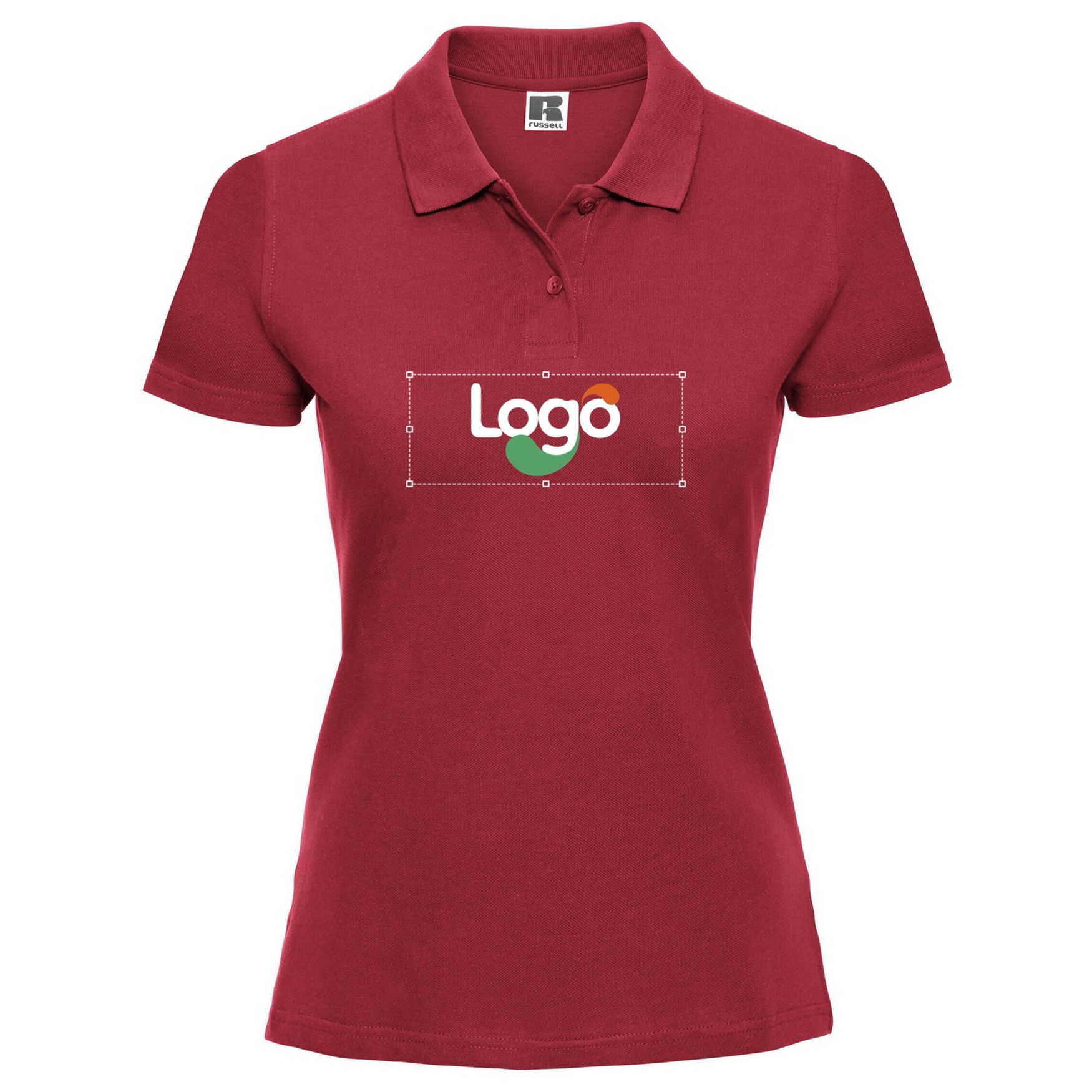 Klasyczne damskie polo z bawełny r-569f-0 personalizacja - Classic red