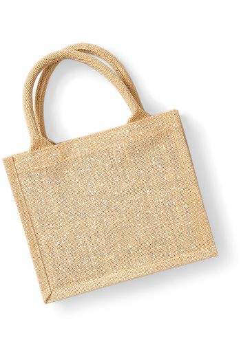 Shimmer Jute Mini Geschenkbeutel w431 - Natural gold