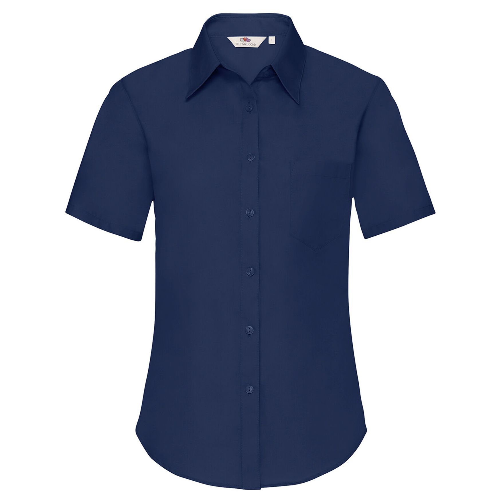 Kurzärmeliges Poplin-Hemd Lady-Fit 65-014-0 - Marine