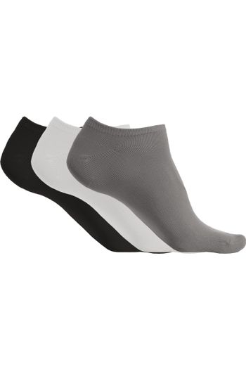 Skarpety mikrofiłowe - zestaw 3 pary pa033 - Storm grey / White / Black