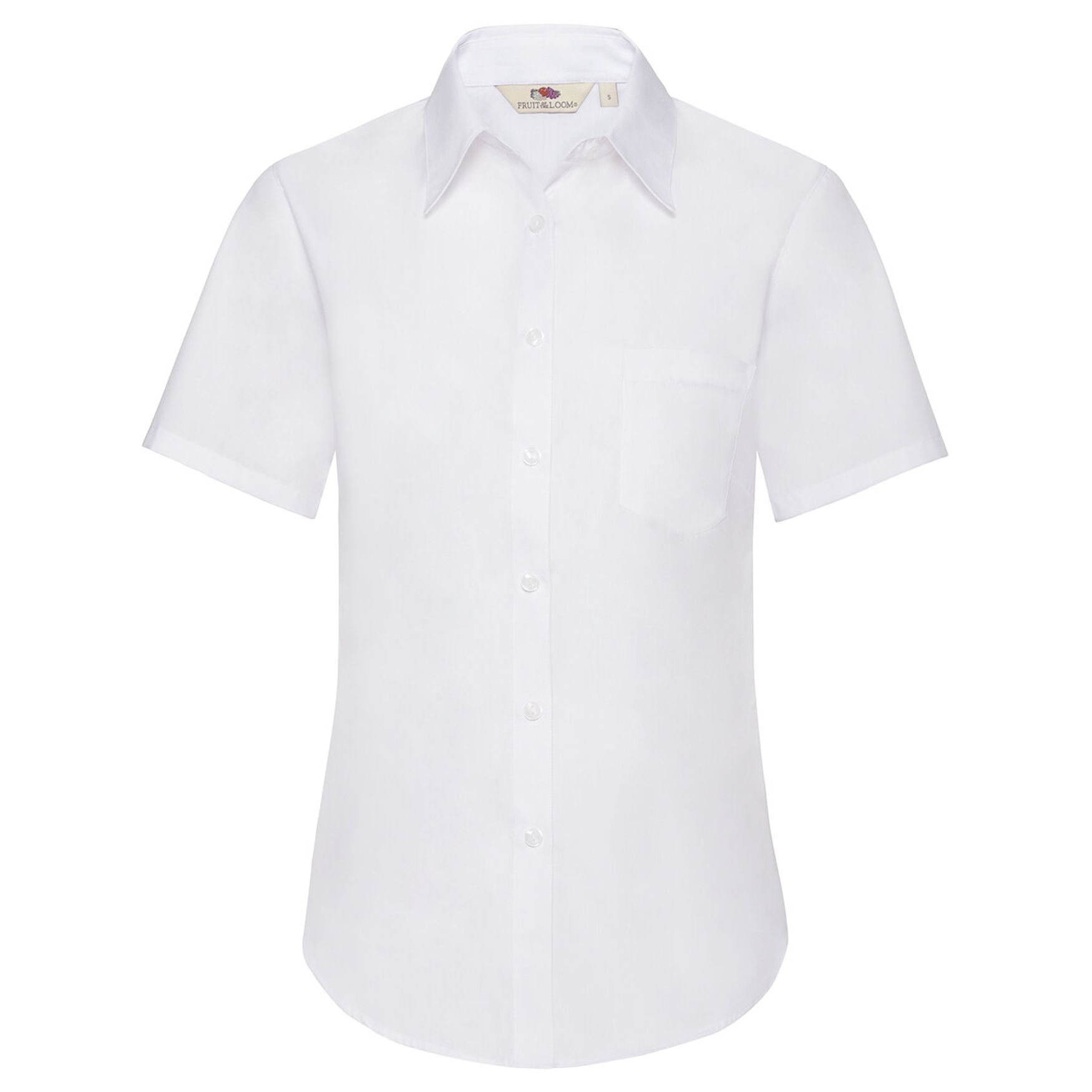 Kurzärmeliges Poplin-Hemd Lady-Fit 65-014-0 - Blanc