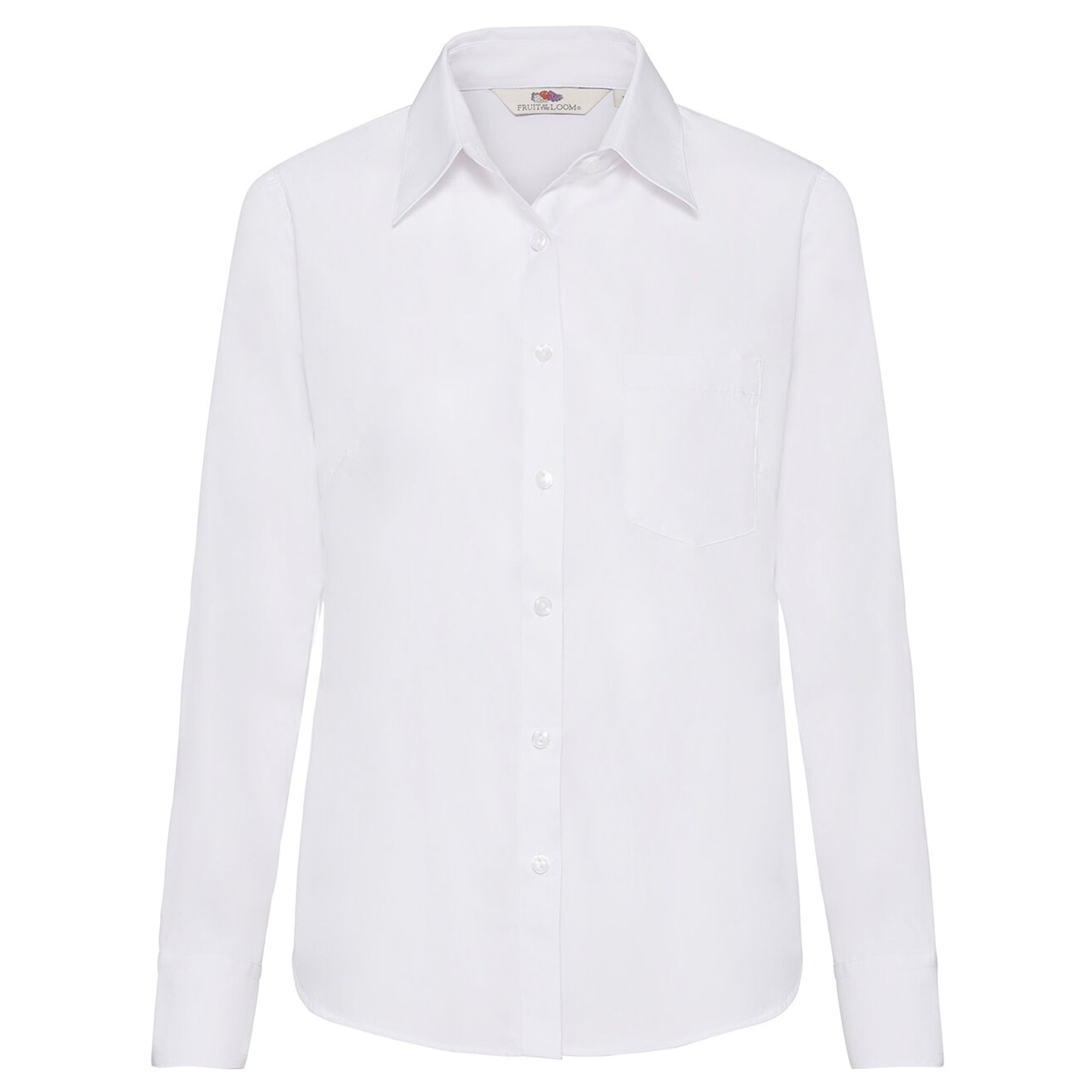 Long sleeve poplin shirt lady-fit 65-012-0 - Blanc