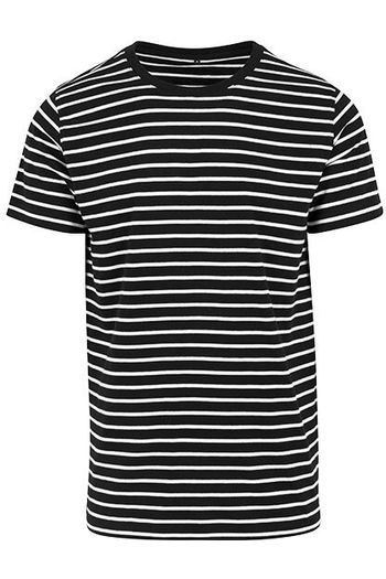 Camiseta de rayas Camiseta de algodón normal by073 - Black / White