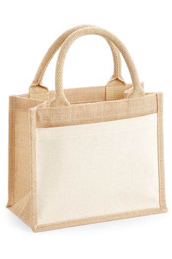 Geschenkbeutel aus Jute mit Baumwolltasche w425 - Natural