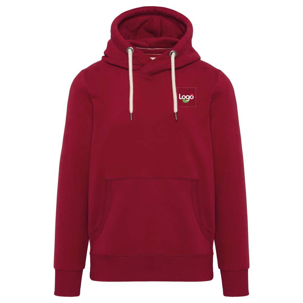 Męski sweter z kapułą KARIBAN sweter bawełniany poliestrowy personalizacja z twoim wizualem kv2308 - Vintage dark red