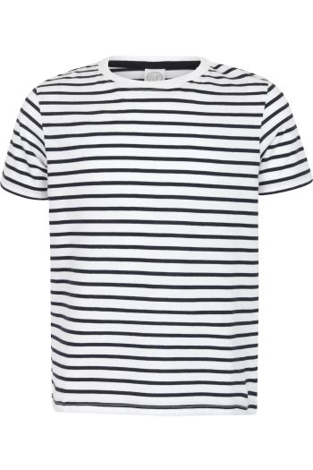 Kids' striped tee-shirt sm202 - White / Oxford navy