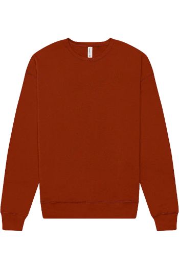 Unisex esponja moletom ombros caídos 3945 - Brick