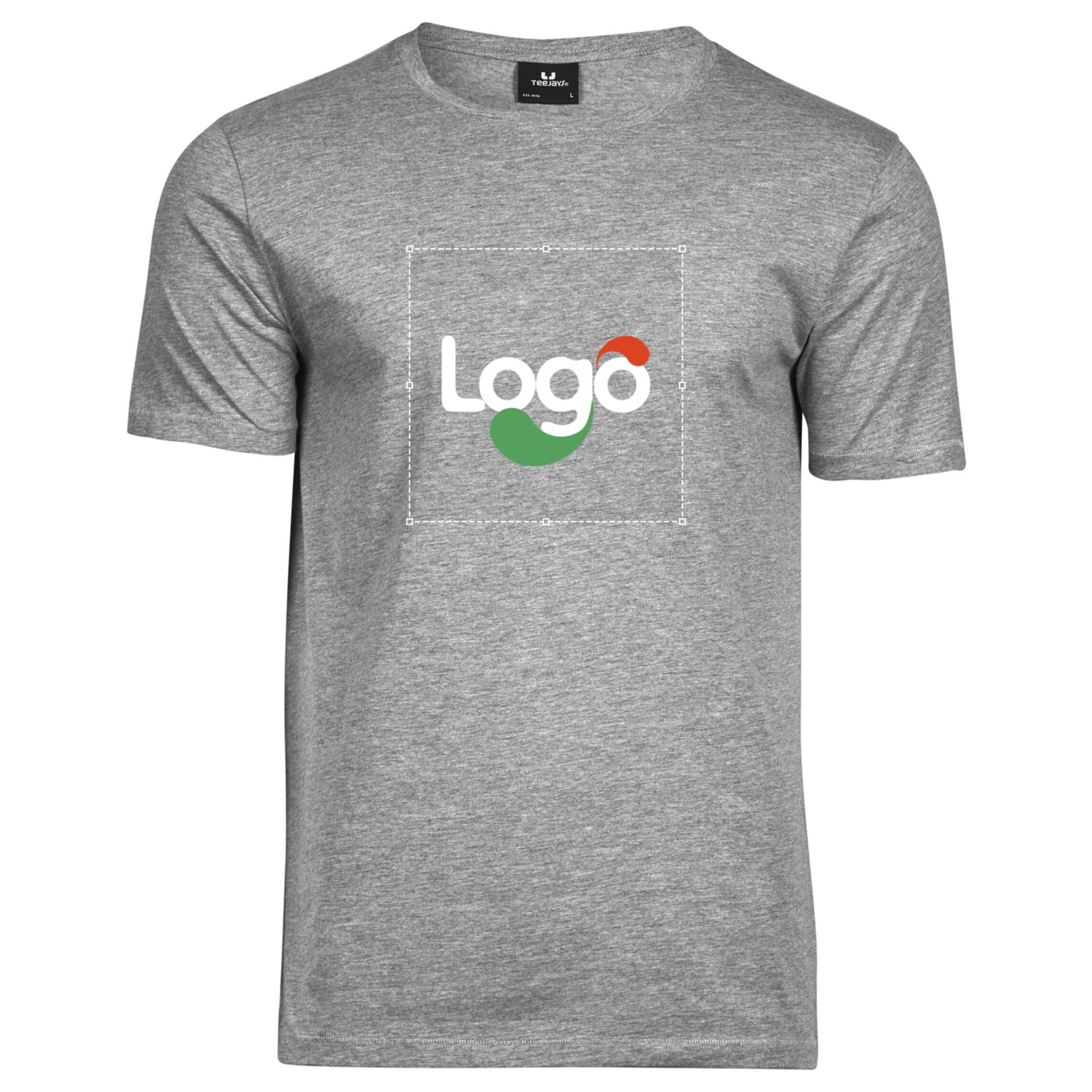 Luxury Tee T-Shirt Baumwolle einfach 5000 Personalisierung - Heather grey