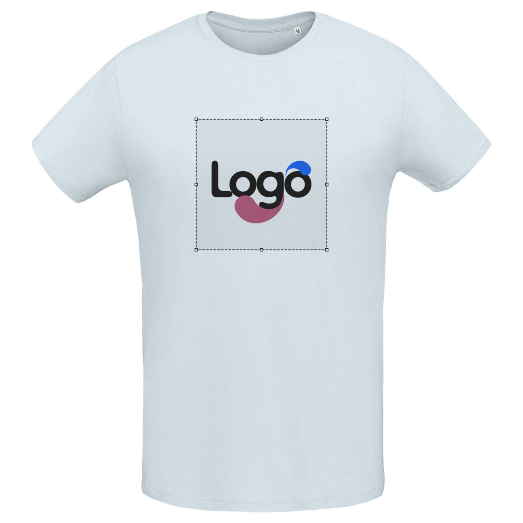 Camiseta Martin men de algodón ajustada 02855 personalizada - Bleu cremeux