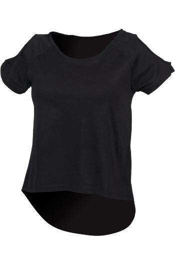 Women's drop tail tee-shirt sk233 - Black