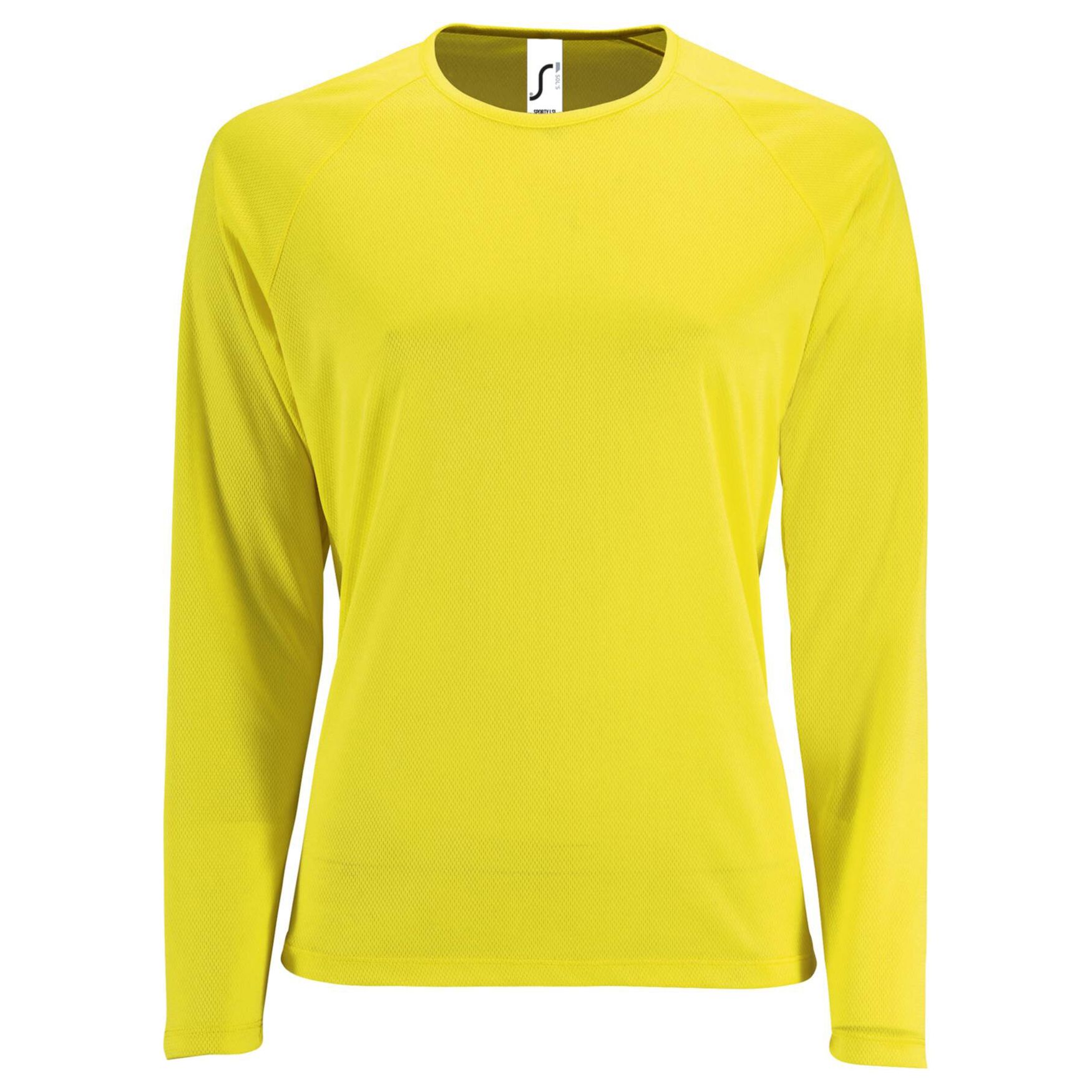 Sporty lsl vrouwen polo shirt polyester mesh 02072 - Jaune fluo