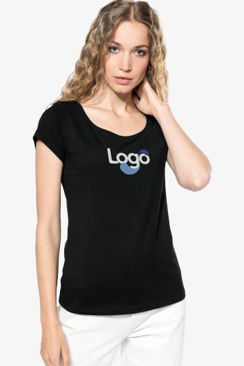 Image produit Short-sleeved boat-neck t-shirt for women k384