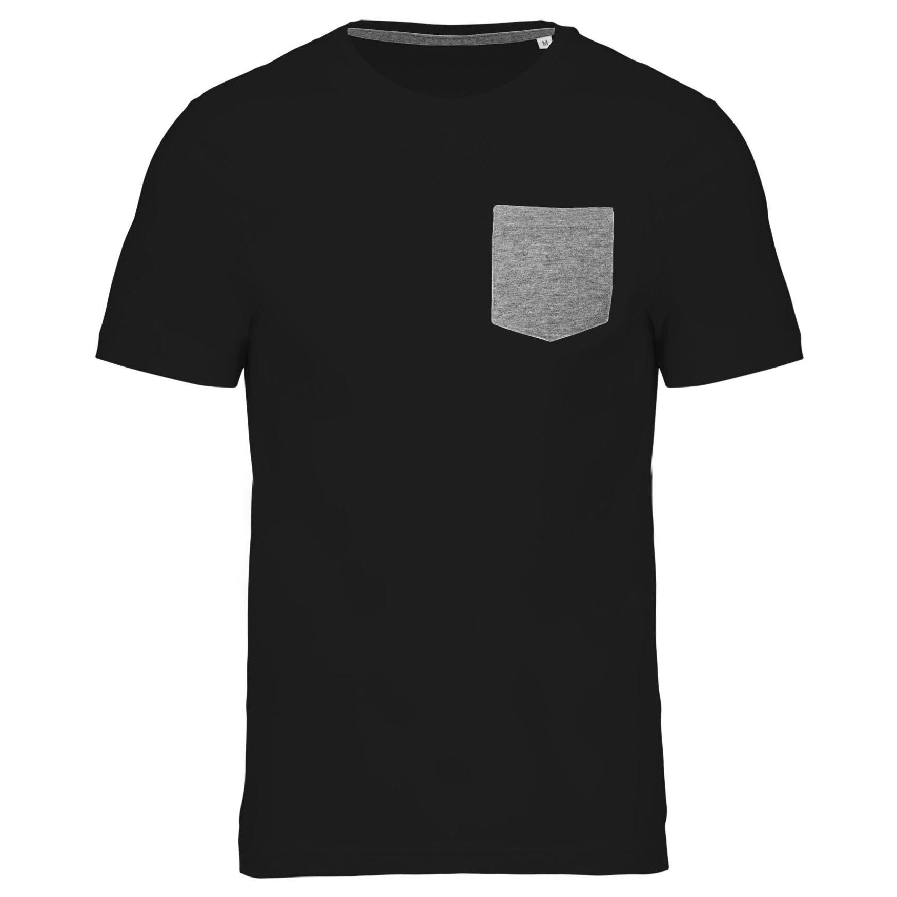 Bio cotton t-shirt with pocket k375 - Black grey heather