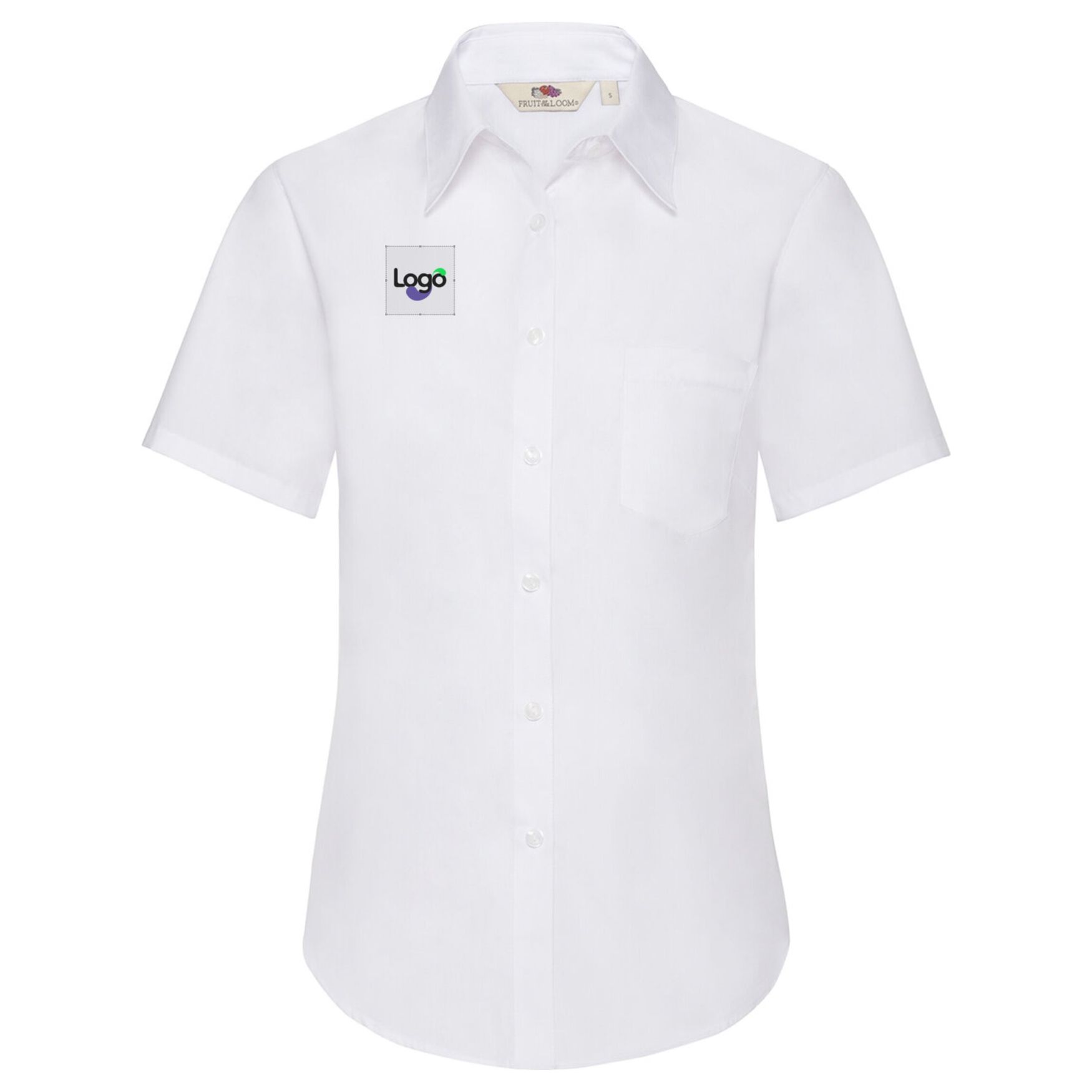 Kurzärmeliges Poplinhemd Lady-Fit 65-014-0 personalisierung - Blanc