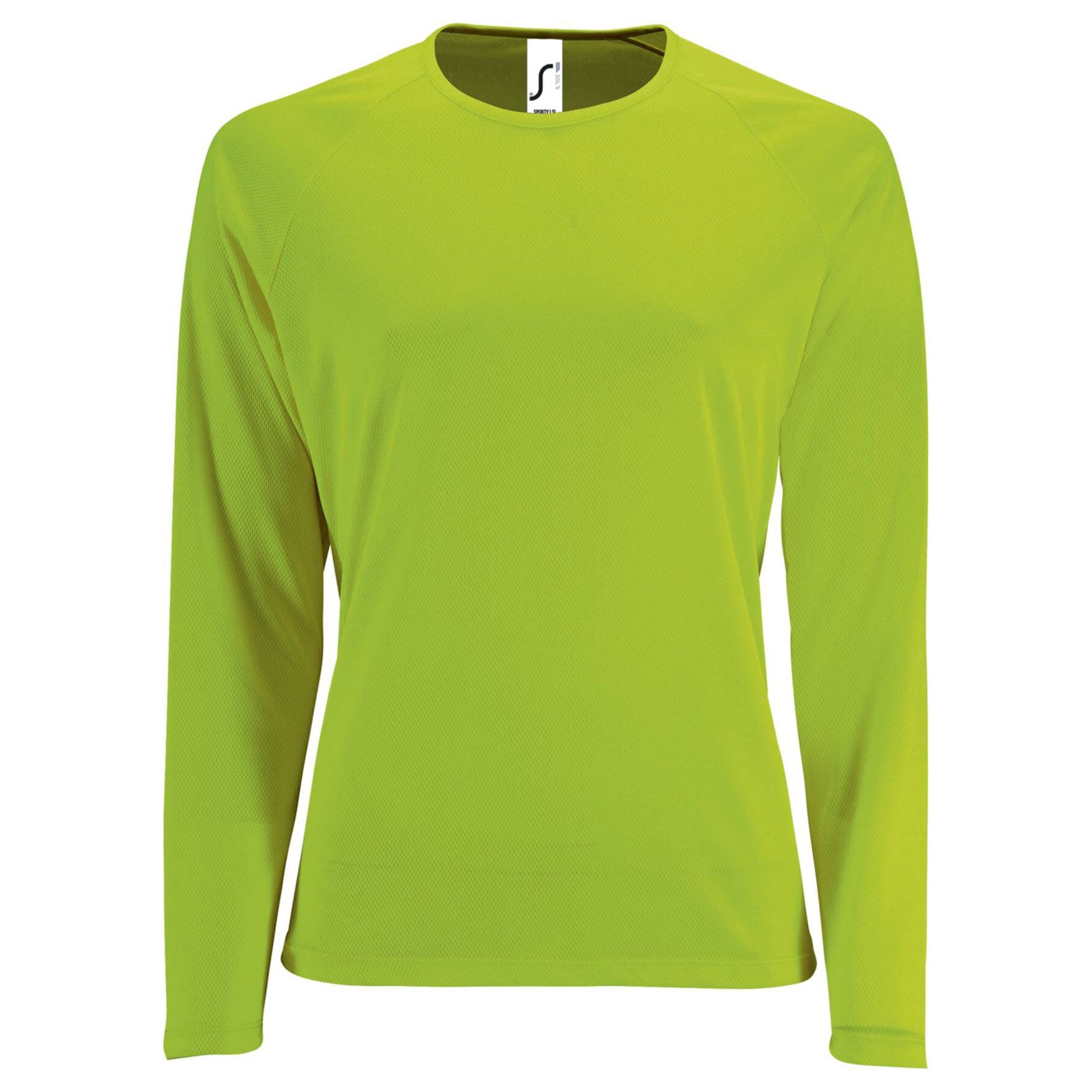 Sporty lsl vrouwen polo shirt polyester mesh 02072 - Vert fluo