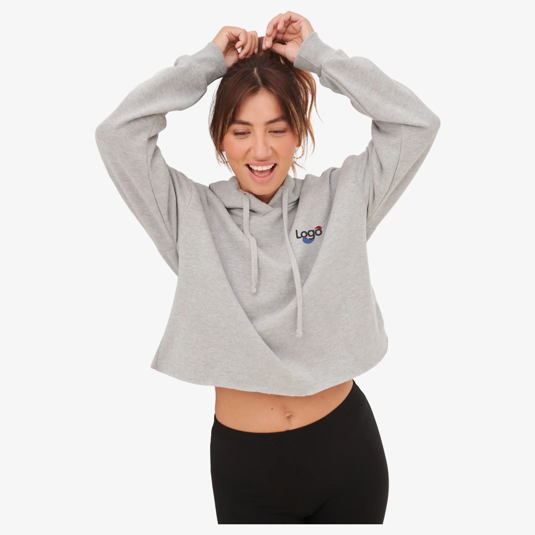 Women's cropped slounge hoody sweat à capuche sk516 personnalisable