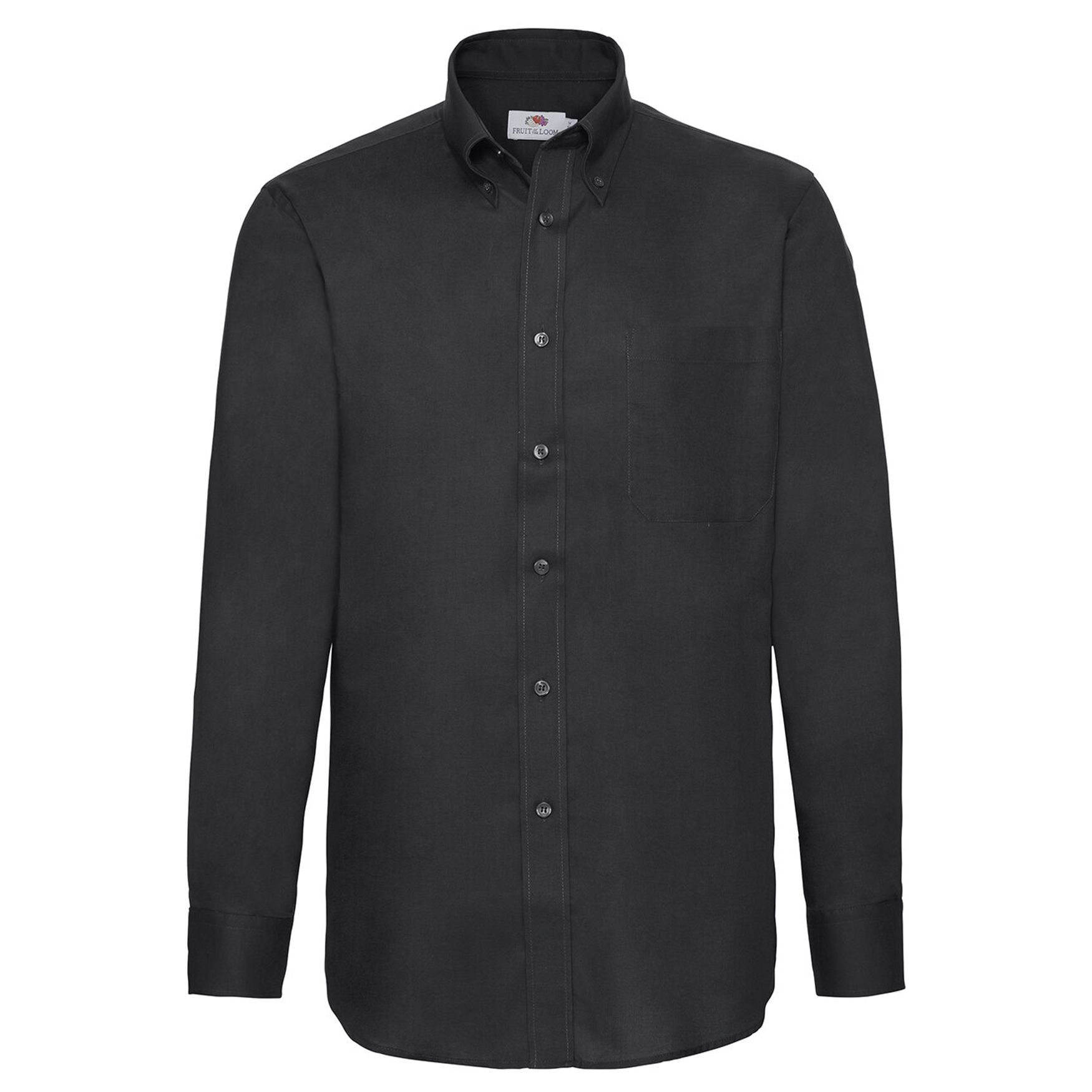 Männer langärmeliges Oxford-Hemd Klassisches Baumwoll-Polyester-Hemd 65-114-0 - Noir