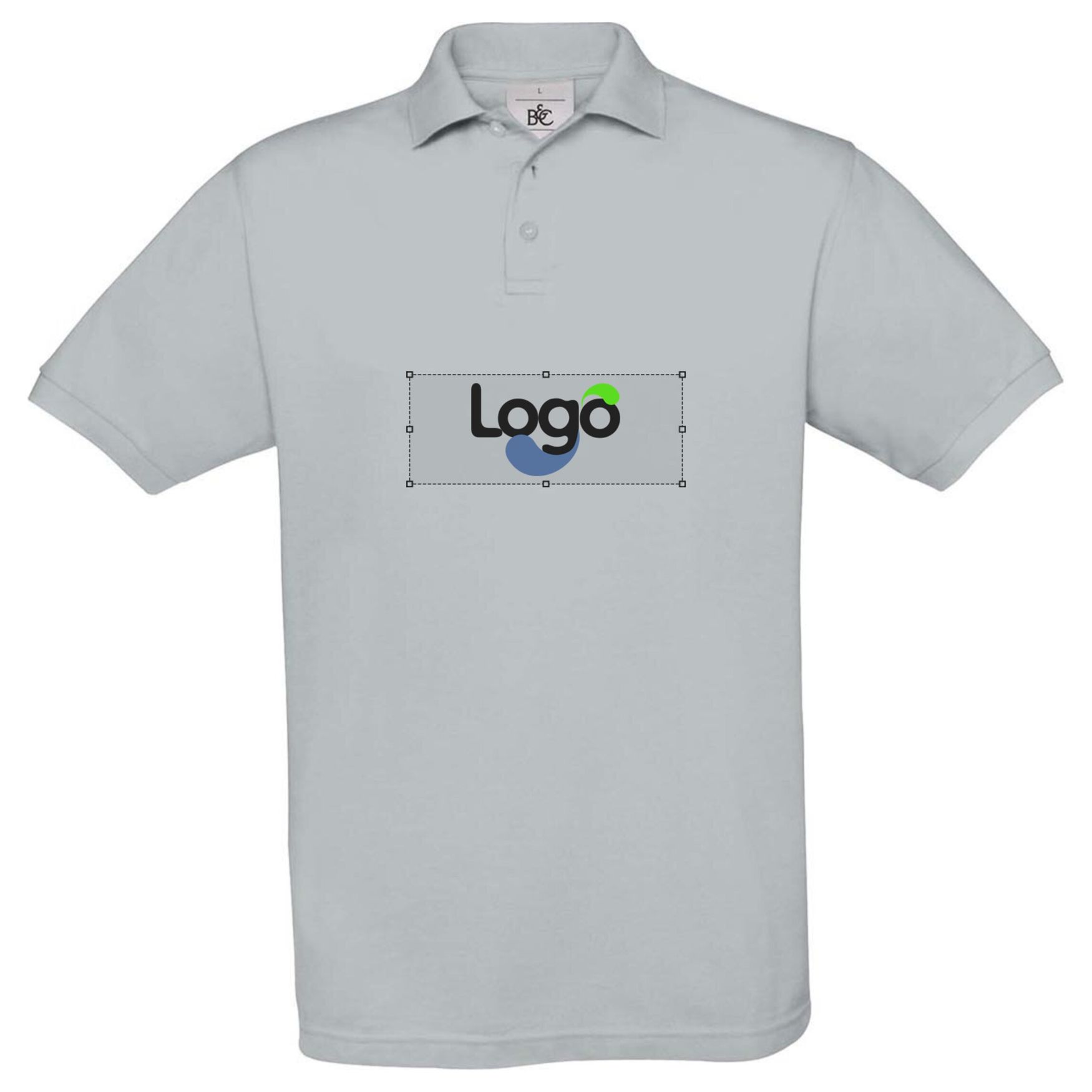 Polo coton boutons pu409 personnalisation - Pacific grey