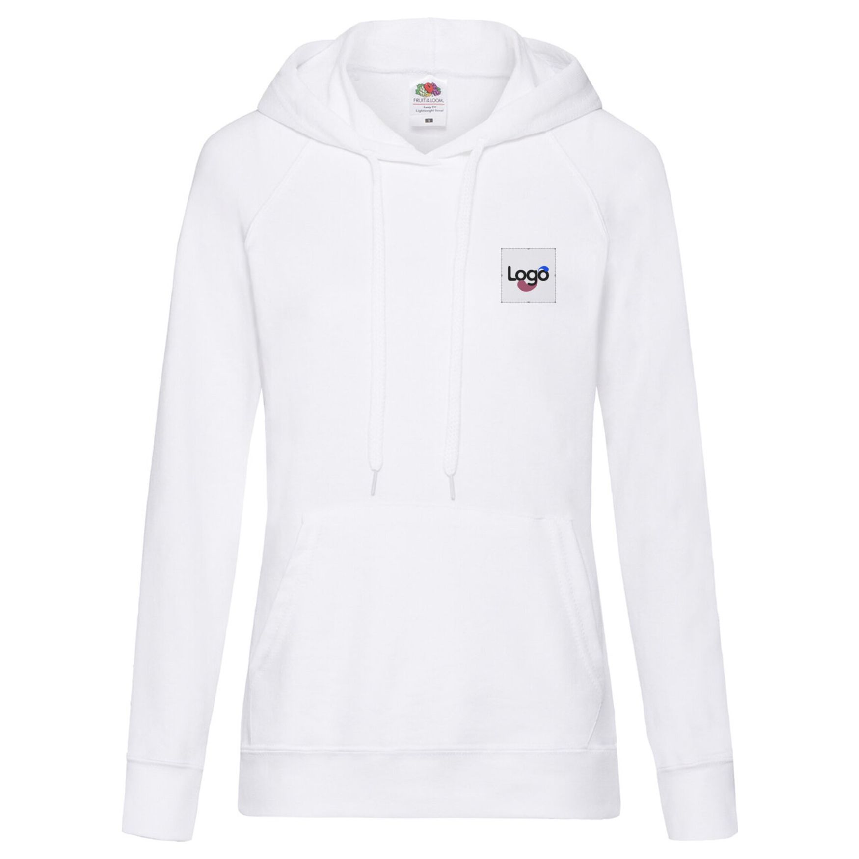 Felpa con cappuccio leggera donna lady-fit 62-148-0 personalizzazione - Blanc